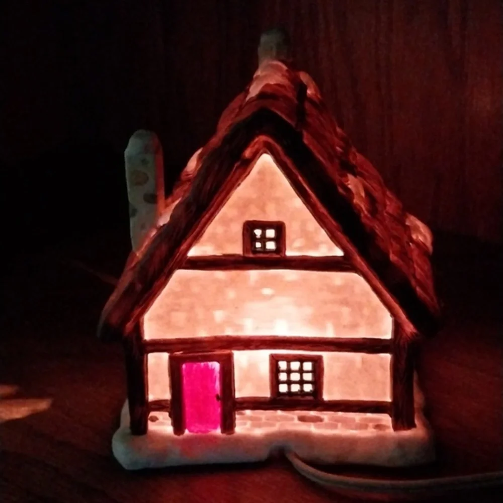 Christmas Valley Hollyshire Place Vintage 1991‎ Hand-Painted Porcelain W/Box